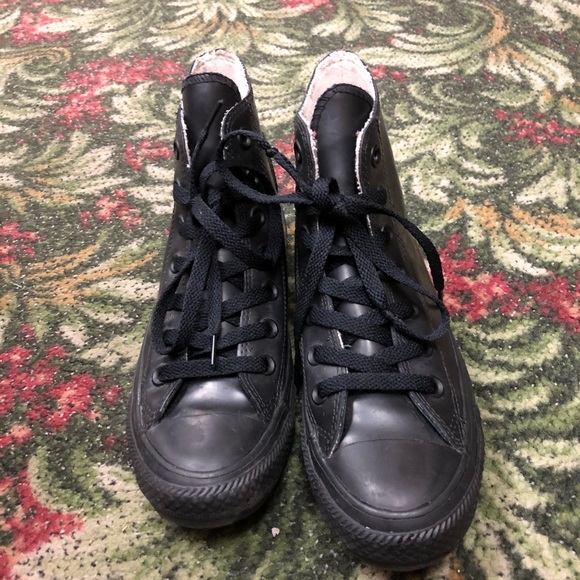 black rubber converse high tops